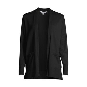 NWT Time and Tru Women's Black Open Front Cardigan Sweater S Layering Casualwear